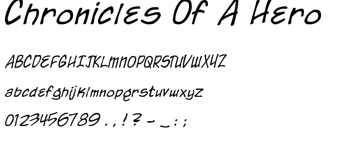 Chronicles of a Hero font